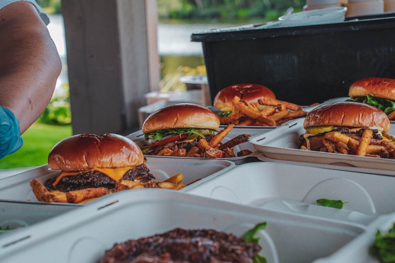 City Boy burgers boxed up for an order